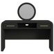 Woodridge Black Dressing Table and Round Mirror