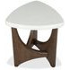 Elowen Vale Turkish Coffee and White Triangular Marble Top End Table