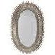 Rita Silver Leaf Sunburst Oval Wall Mirror
