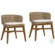 Keit Natural And Ivory Cushion Dining Chair Set of 2