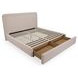 Simon Flecked Beige Queen Upholstered Storage Platform Bed
