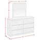 Camelot Natural 6 Drawer Dresser and Rectangular Mirror
