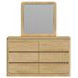 Camelot Natural 6 Drawer Dresser and Rectangular Mirror