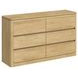Camelot Natural 6 Drawer Dresser
