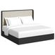 Camelot Black and Gray King Upholstered Panel Bed