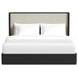 Camelot Black and Gray King Upholstered Panel Bed
