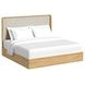Camelot Natural and Gray King Upholstered Panel Bed