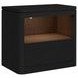 Camelot Black 1 Drawer Nightstand with USB Charging and LED