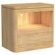Camelot Natural 1 Drawer Nightstand with USB Charging and LED