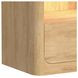Camelot Natural 1 Drawer Nightstand with USB Charging and LED