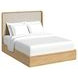 Camelot Natural and Gray Queen Upholstered Panel Bed