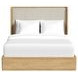 Camelot Natural and Gray Queen Upholstered Panel Bed