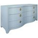 Rosie Textured Light Blue Linen 6 Drawer Dresser