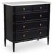 Eleanor Black 5 Drawer Marble Top Chest