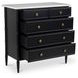 Eleanor Black 5 Drawer Marble Top Chest