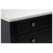Eleanor Black 5 Drawer Marble Top Chest