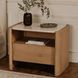 Lane Natural and Beige 1 Drawer Marble Top Nightstand