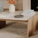 Lane Beige and Natural Rectangular Marble Top Coffee Table