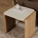 Lane Natural and Beige Rectangular Marble Top Accent Table
