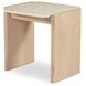 Lane Natural and Beige Rectangular Marble Top Accent Table