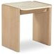 Lane Natural and Beige Rectangular Marble Top Accent Table