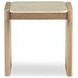 Lane Natural and Beige Rectangular Marble Top Accent Table