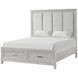 Fiona Mist Gray Queen Upholstered Storage Panel Bed