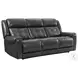 Regis Baron Charcoal Dual Power Reclining Sofa