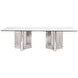 Abbott Silver 100" Rectangular Glass Top Dining Table