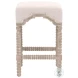 Rue Bisque French Linen Performance Fabric Counter Height Stool