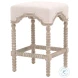 Rue Bisque French Linen Performance Fabric Counter Height Stool