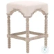 Rue Bisque French Linen Performance Fabric Counter Height Stool