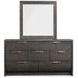 Kinsley Black Heron 7 Drawer Dresser with Portrait Mirror