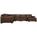 Dawkins Brown Leather 5 Piece Modular Sectional
