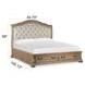 Marisol Fawn and Cream King Leather Upholstered Storage Sleigh Bed