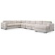 Drew Cream 6 Piece Modular Sectional with RAF Chaise and Pillows