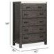 Plum Creek Ravenwood Black and White 5 Drawer Marble Top Chest
