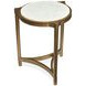 Cassidy Aged Brass and Volakas Classic Round Marble Top Accent Table
