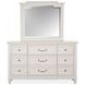 Silverwillow Egg Shell White 9 Drawer Dresser with Rectangular Mirror