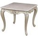 Monique Champagne and Beige Square Marble Top End Table