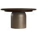 Verge Handcrafted Walnut and Bronze Metallic Extendable Round Dining Room Set