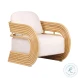 Lauretta Cream Fabric and Natural Rattan Accent Chair