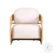 Lauretta Cream Fabric and Natural Rattan Accent Chair
