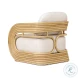 Lauretta Cream Fabric and Natural Rattan Accent Chair