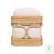 Lauretta Cream Fabric and Natural Rattan Accent Chair