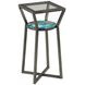 Hidden Treasures Carroll Gray Square Glass Top Accent Table