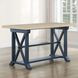 Darcy Beige and Midnight Blue 82" Extendable Rectangular Counter Height Table