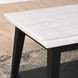 Vida White and Black Rectangular Marble Top Cocktail Table with Casters
