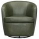 Barolo Lyric Sage Leather Upholstered Swivel Club Chair