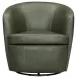 Barolo Lyric Sage Leather Upholstered Swivel Club Chair